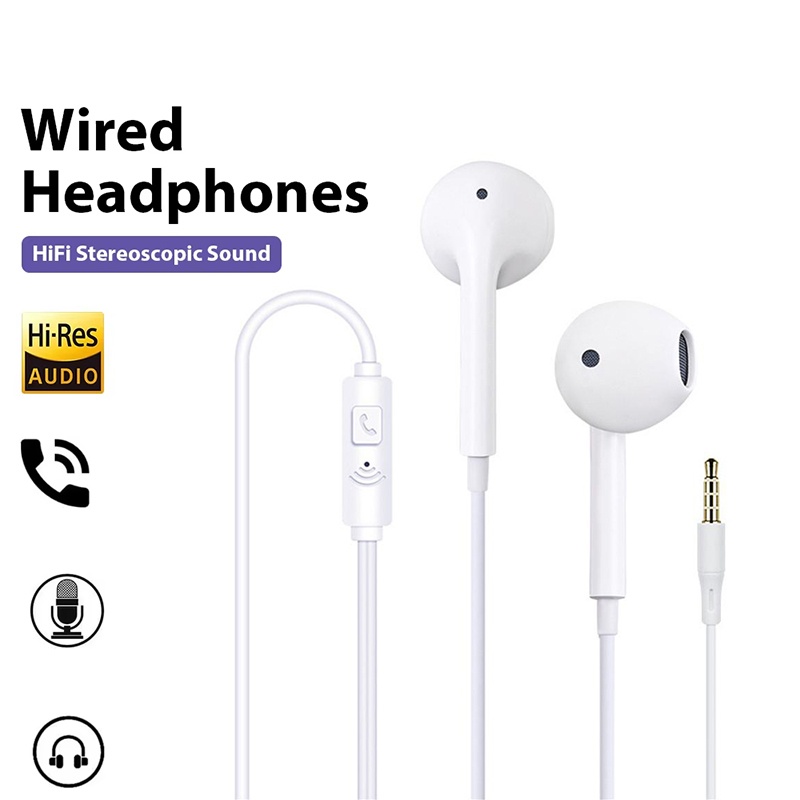 Wired Earphone Mic - Проводные наушники-вкладыши 3,5 мм, HIFI басовые