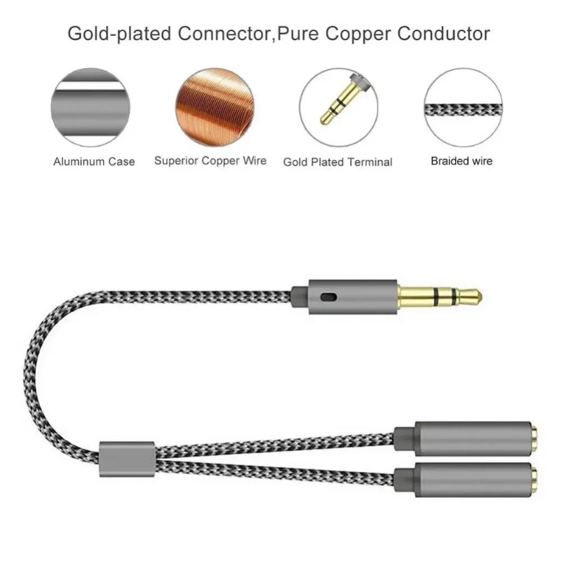 Адаптер для гарнитуры, микрофо – обзор и цена Audio Splitter Y